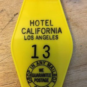 HOTEL CALIFORNIA // Yellow with black print Keytag